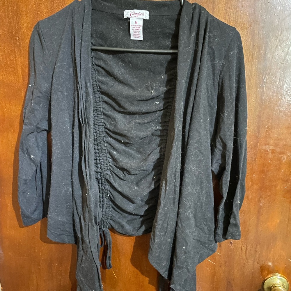 Candies ruched cardigan black